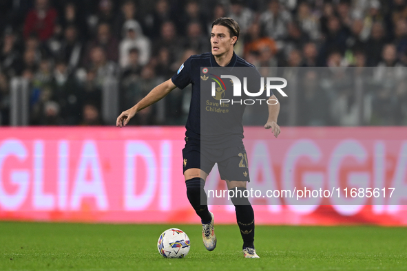 Nicolo Fagioli of Juventus FC is in action during the match between Juventus FC and SS Lazio in the 8th round of the Italian Lega Serie A En...