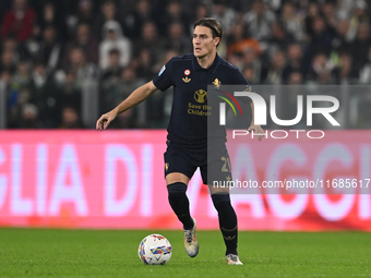 Nicolo Fagioli of Juventus FC is in action during the match between Juventus FC and SS Lazio in the 8th round of the Italian Lega Serie A En...