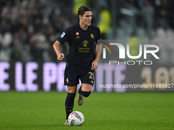 Nicolo Fagioli of Juventus FC is in action during the match between Juventus FC and SS Lazio in the 8th round of the Italian Lega Serie A En...