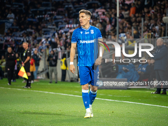 Joel Pereira participates in the game between KS Cracovia and Lech Poznan in Krakow, Poland, on October 19, 2024. This is a PKO BP Ekstrakla...