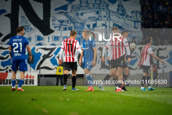 A PKO BP Ekstraklasa game takes place between KS Cracovia and Lech Poznan in Krakow, Poland, on October 19, 2024. This is a Polish football...