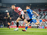 David Olafsson and Dino Hotic participate in the game between KS Cracovia and Lech Poznan in Krakow, Poland, on October 19, 2024. PKO BP Eks...