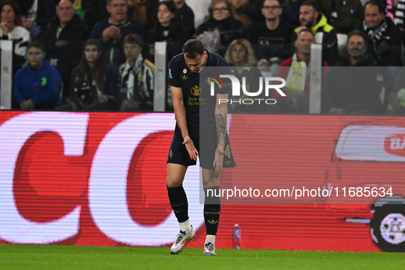 Federico Gatti of Juventus FC gestures during the match between Juventus FC and SS Lazio, the 8th round of the Italian Lega Serie A Enilive...