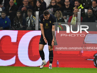 Federico Gatti of Juventus FC gestures during the match between Juventus FC and SS Lazio, the 8th round of the Italian Lega Serie A Enilive...