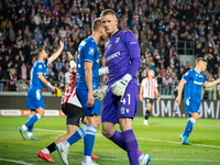 Goalkeeper Bartosz Mrozek participates in the game between KS Cracovia and Lech Poznan in Krakow, Poland, on October 19, 2024. PKO BP Ekstra...