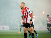 Mick van Buren participates in the game between KS Cracovia and Lech Poznan in Krakow, Poland, on October 19, 2024. This is a PKO BP Ekstrak...