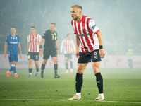 Mick van Buren participates in the game between KS Cracovia and Lech Poznan in Krakow, Poland, on October 19, 2024. This is a PKO BP Ekstrak...