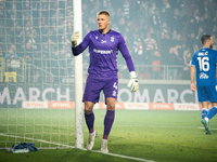 Goalkeeper Bartosz Mrozek participates in the game between KS Cracovia and Lech Poznan in Krakow, Poland, on October 19, 2024. PKO BP Ekstra...