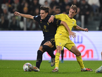 Nicolo Fagioli of Juventus FC and Gustav Isaksen of SS Lazio battle for the ball during the Juventus FC vs. SS Lazio match, the 8th round of...