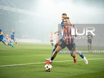 Benjamin Kallman participates in the game between KS Cracovia and Lech Poznan in Krakow, Poland, on October 19, 2024. This is a PKO BP Ekstr...