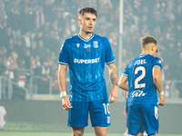 Patrik Walemark participates in the game between KS Cracovia and Lech Poznan in Krakow, Poland, on October 19, 2024. This is a PKO BP Ekstra...