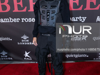 Roshon Fegan arrives at Amberween - An Amber Rose Birthday Party held at a Private Residence on October 19, 2024 in Tarzana, Los Angeles, Ca...