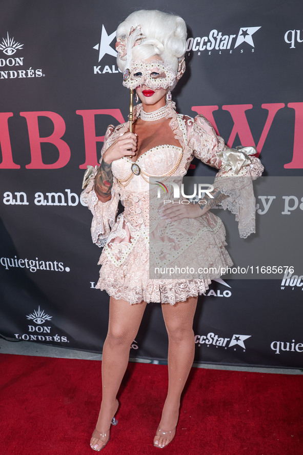 Amber Rose arrives at Amberween - An Amber Rose Birthday Party held at a Private Residence on October 19, 2024 in Tarzana, Los Angeles, Cali...