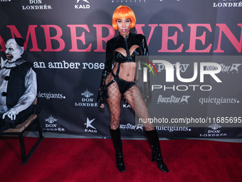 Nadia Garcia Sanders arrives at Amberween - An Amber Rose Birthday Party held at a Private Residence on October 19, 2024 in Tarzana, Los Ang...