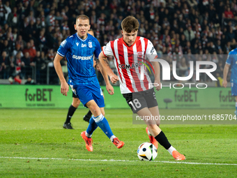 Filip Rozga participates in the game between KS Cracovia and Lech Poznan in Krakow, Poland, on October 19, 2024. It is a PKO BP Ekstraklasa,...