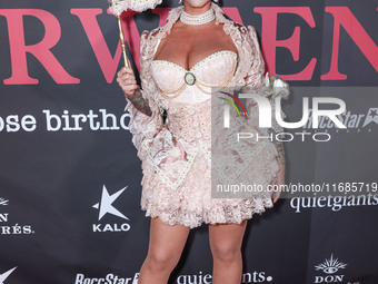 Amber Rose arrives at Amberween - An Amber Rose Birthday Party held at a Private Residence on October 19, 2024 in Tarzana, Los Angeles, Cali...