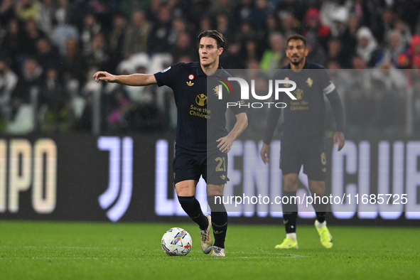 Nicolo Fagioli of Juventus FC is in action during the match between Juventus FC and SS Lazio in the 8th round of the Italian Lega Serie A En...