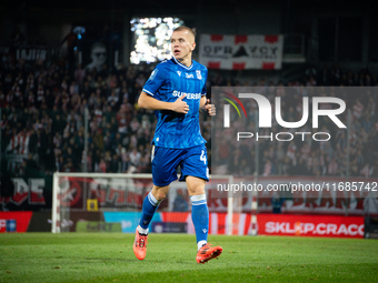 Antoni Kozubal participates in the game between KS Cracovia and Lech Poznan in Krakow, Poland, on October 19, 2024. This is a PKO BP Ekstrak...