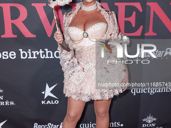 Amber Rose arrives at Amberween - An Amber Rose Birthday Party held at a Private Residence on October 19, 2024 in Tarzana, Los Angeles, Cali...