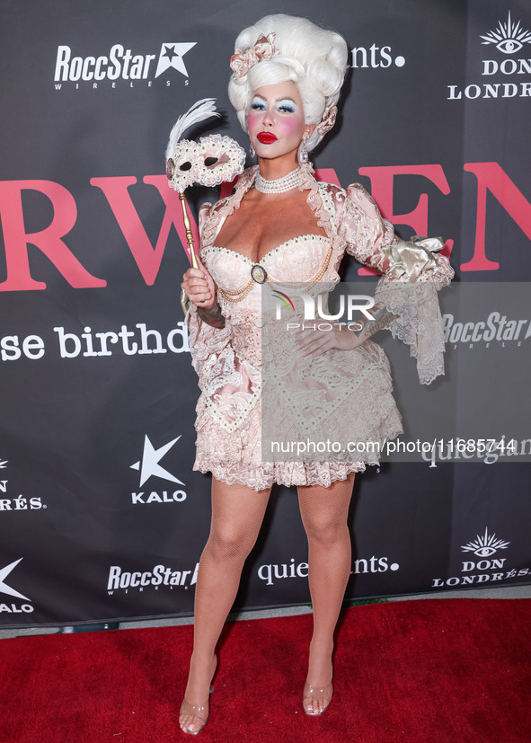 Amber Rose arrives at Amberween - An Amber Rose Birthday Party held at a Private Residence on October 19, 2024 in Tarzana, Los Angeles, Cali...