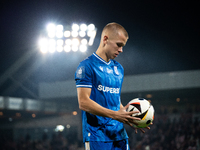 Antoni Kozubal participates in the game between KS Cracovia and Lech Poznan in Krakow, Poland, on October 19, 2024. This is a PKO BP Ekstrak...