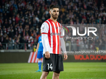 Ajdin Hasic participates in the game between KS Cracovia and Lech Poznan in Krakow, Poland, on October 19, 2024. This is a PKO BP Ekstraklas...