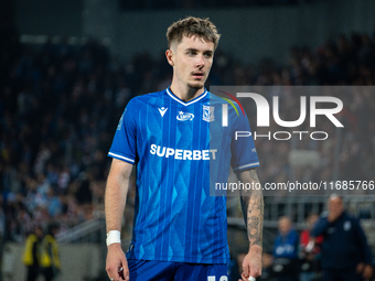 Patrik Walemark participates in the game between KS Cracovia and Lech Poznan in Krakow, Poland, on October 19, 2024. This is a PKO BP Ekstra...