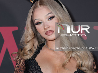 Alabama Barker arrives at Amberween - An Amber Rose Birthday Party held at a Private Residence on October 19, 2024 in Tarzana, Los Angeles,...