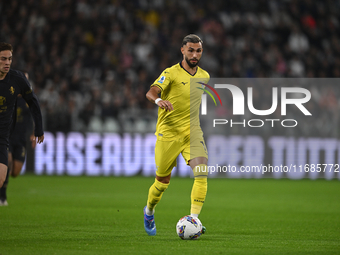 Gustav Isaksen of SS Lazio is in action during the Juventus FC vs. SS Lazio match, the 8th round of the Italian Lega Serie A Enilive 24/25,...