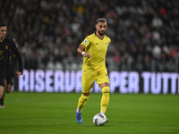 Gustav Isaksen of SS Lazio is in action during the Juventus FC vs. SS Lazio match, the 8th round of the Italian Lega Serie A Enilive 24/25,...