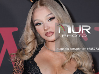 Alabama Barker arrives at Amberween - An Amber Rose Birthday Party held at a Private Residence on October 19, 2024 in Tarzana, Los Angeles,...