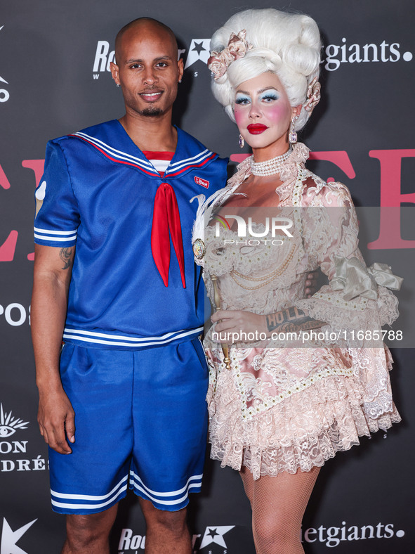 Joseph Boykin and Amber Rose arrive at Amberween - An Amber Rose Birthday Party held at a Private Residence on October 19, 2024 in Tarzana,...