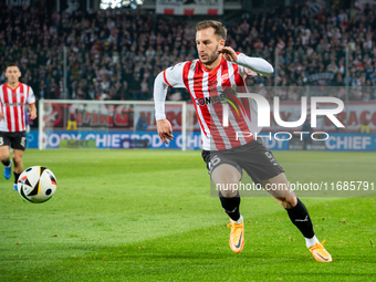 Otar Kakabadze participates in the game between KS Cracovia and Lech Poznan in Krakow, Poland, on October 19, 2024. This is a PKO BP Ekstrak...