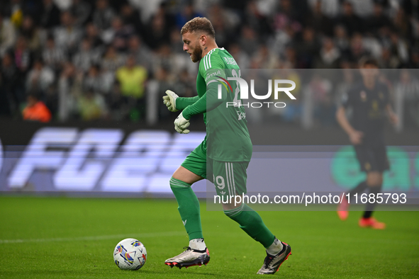 Michele Di Gregorio of Juventus FC is in action during the Juventus FC vs. SS Lazio match, the 8th turn of the Italian Lega Serie A Enilive...