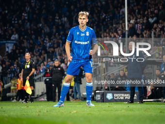 Michal Gurgul participates in the game between KS Cracovia and Lech Poznan in Krakow, Poland, on October 19, 2024. This is a PKO BP Ekstrakl...