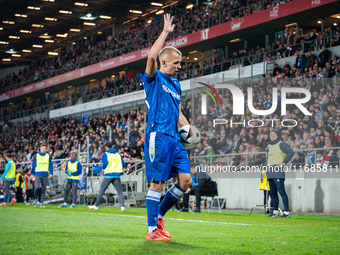 Antoni Kozubal participates in the game between KS Cracovia and Lech Poznan in Krakow, Poland, on October 19, 2024. This is a PKO BP Ekstrak...