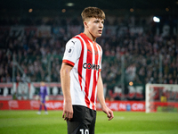 Filip Rozga participates in the game between KS Cracovia and Lech Poznan in Krakow, Poland, on October 19, 2024. It is a PKO BP Ekstraklasa,...