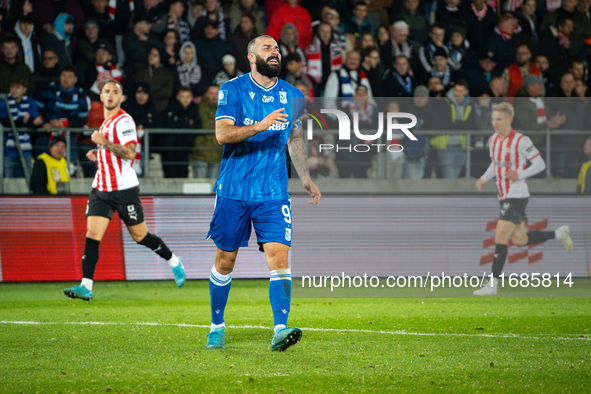 Mikael Ishak participates in the game between KS Cracovia and Lech Poznan in Krakow, Poland, on October 19, 2024. PKO BP Ekstraklasa, Polish...