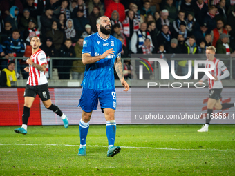 Mikael Ishak participates in the game between KS Cracovia and Lech Poznan in Krakow, Poland, on October 19, 2024. PKO BP Ekstraklasa, Polish...