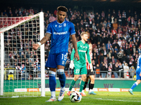 Bryan Fiabema participates in the game between KS Cracovia and Lech Poznan in Krakow, Poland, on October 19, 2024. This is a PKO BP Ekstrakl...