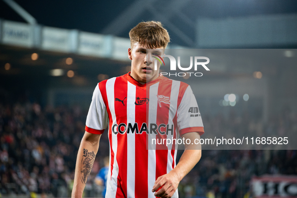 Filip Rozga participates in the game between KS Cracovia and Lech Poznan in Krakow, Poland, on October 19, 2024. It is a PKO BP Ekstraklasa,...