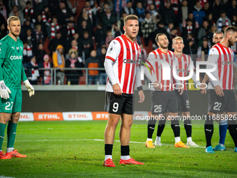 Cracovia players participate in the game between KS Cracovia and Lech Poznan in Krakow, Poland, on October 19, 2024. This is a PKO BP Ekstra...