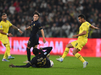 Timothy Weah of Juventus FC and Pedro of SS Lazio battle for the ball during the Juventus FC vs. SS Lazio match, the 8th turn of Italian Leg...