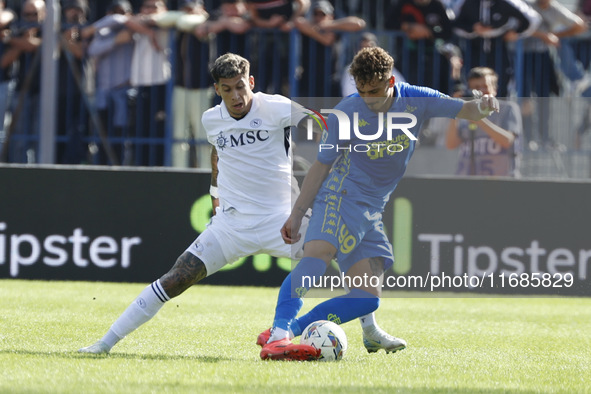 Napoli's Mathias Olivera plays during the Serie A soccer match between Empoli FC and SSC Napoli at Stadio Carlo Castellani in Empoli, Italy,...