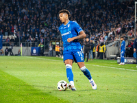 Bryan Fiabema participates in the game between KS Cracovia and Lech Poznan in Krakow, Poland, on October 19, 2024. This is a PKO BP Ekstrakl...