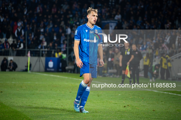 Michal Gurgul participates in the game between KS Cracovia and Lech Poznan in Krakow, Poland, on October 19, 2024. This is a PKO BP Ekstrakl...