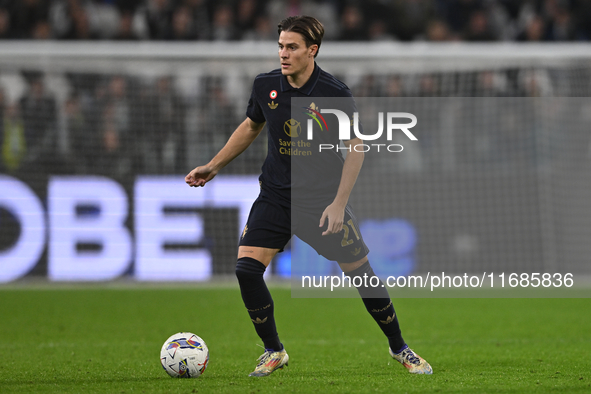 Nicolo Fagioli of Juventus FC is in action during the match between Juventus FC and SS Lazio in the 8th round of the Italian Lega Serie A En...