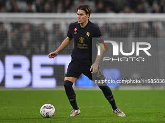 Nicolo Fagioli of Juventus FC is in action during the match between Juventus FC and SS Lazio in the 8th round of the Italian Lega Serie A En...