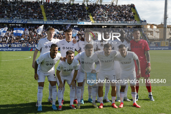 Napoli line up during the Serie A soccer match between Empoli FC and SSC Napoli at Stadio Carlo Castellani in Empoli, Italy, on October 20,...