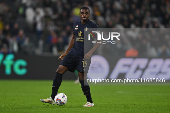 Pierre Kalulu of Juventus FC is in action during the match between Juventus FC and SS Lazio, the 8th round of the Italian Lega Serie A Enili...